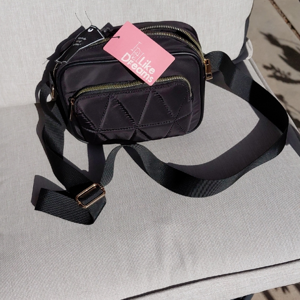 Black Quilted Crossbody